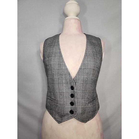Banana Republic Plaid Buttoned Vest - Picture 1 of 9